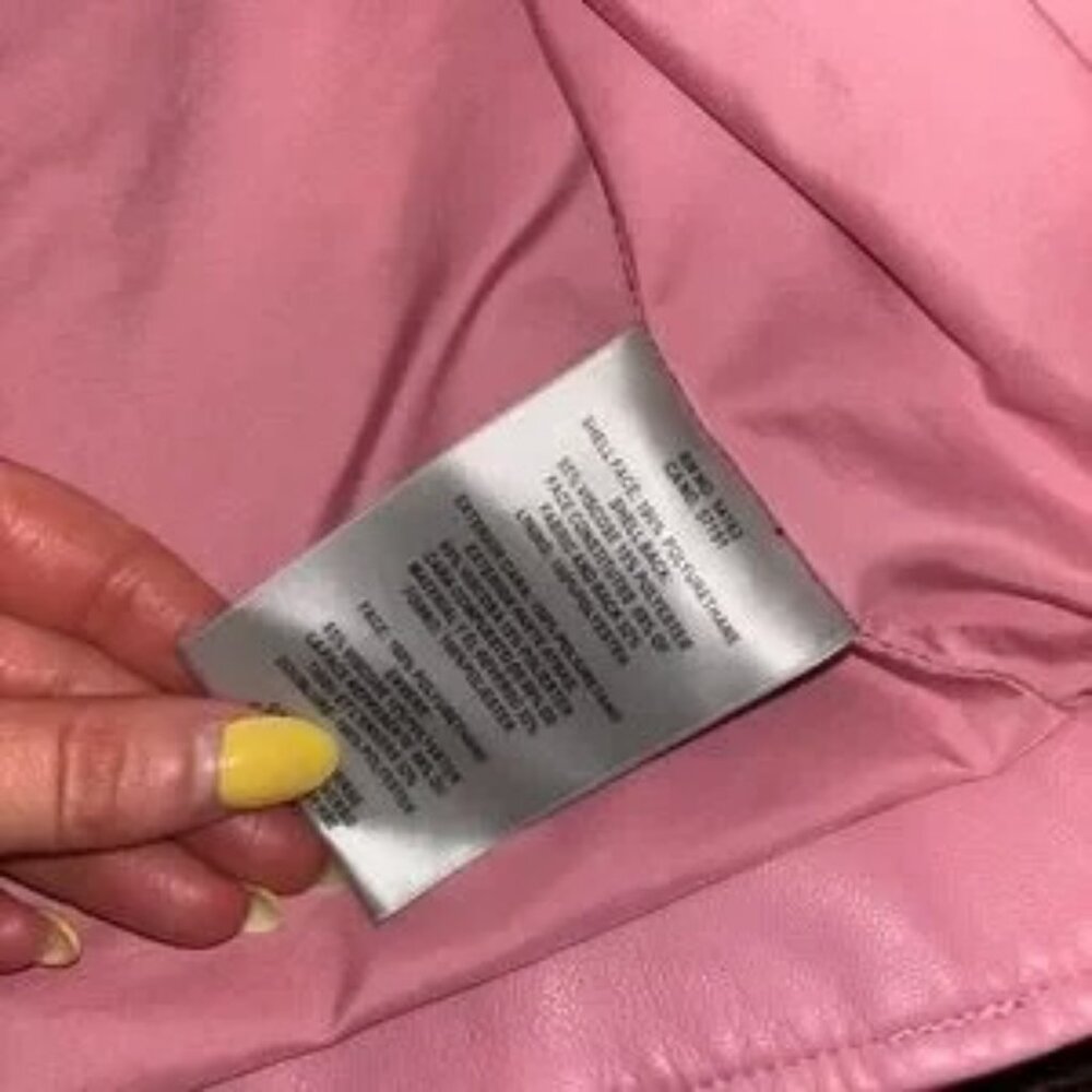 Levi’s Faux Leather Moto Jacket – Cool Pink, Boxy Fit - Picture 3 of 4